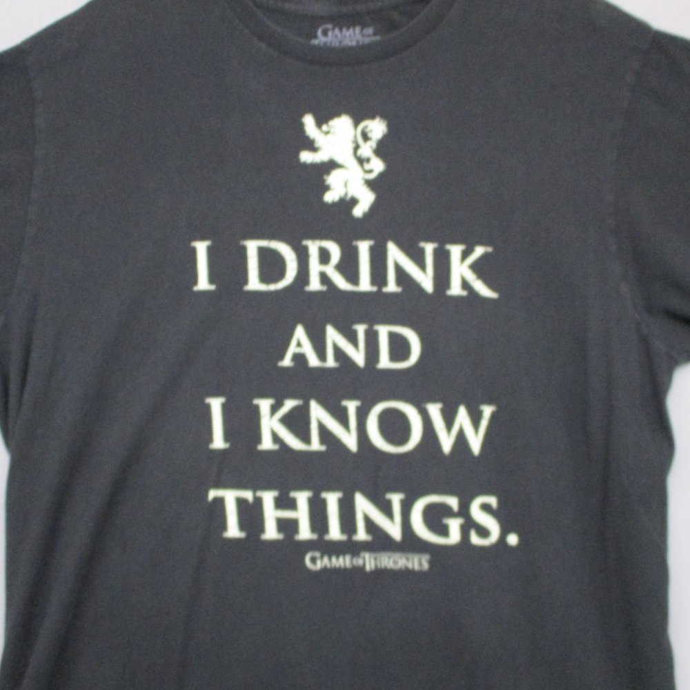 Game Of Thrones T-Shirt I Drink & I Know Things Black Men Size | XL - Picture 2 of 8